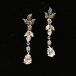 Vintage platinum diamond drop earrings