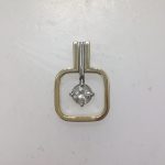 Two-tone square pendant